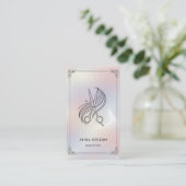 Luxury Hair Stylist with QR Code Holographic 名刺 (スタンド正面)