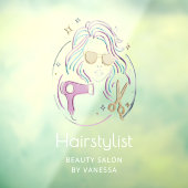 Luxury Hairstylist Beauty Salon Modern Black ウィンドウサイン (シート3)