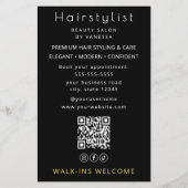 Luxury Hairstylist Beauty Salon Modern Black チラシ (裏面)