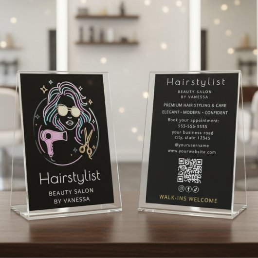 Luxury Hairstylist Beauty Salon Modern Black チラシ