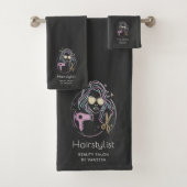 Luxury Hairstylist Beauty Salon Modern Black バスタオルセット (インサイチュ)