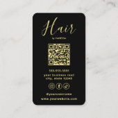 Luxury Hairstylist Hairdresser Chic Beauty QR Code 名刺 (裏面)