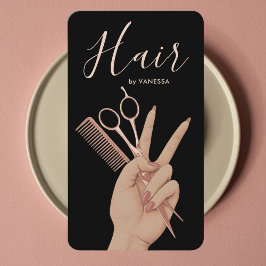 Luxury Hairstylist Hairdresser Elegant Rose Gold 名刺