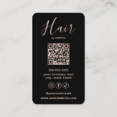 Luxury Hairstylist Hairdresser Elegant Rose Gold 名刺 (裏面)