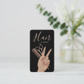 Luxury Hairstylist Hairdresser Elegant Rose Gold 名刺 (スタンド正面)