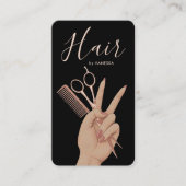 Luxury Hairstylist Hairdresser Elegant Rose Gold 名刺 (正面)