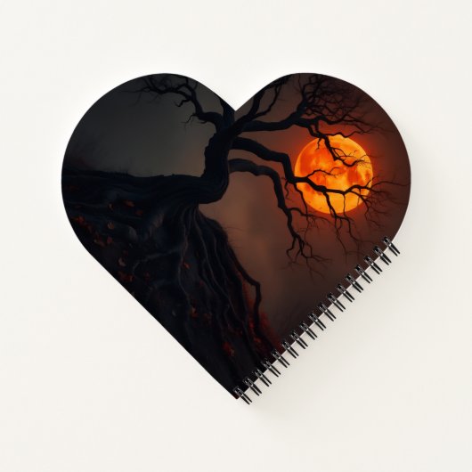 Luxury Haunted Blood Moon Halloween Notebook ノートブック (裏面)