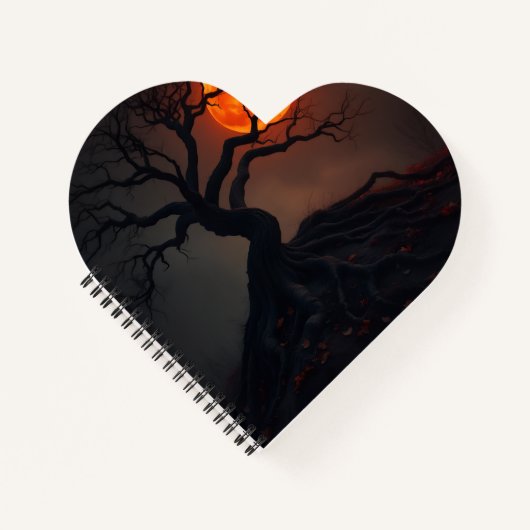 Luxury Haunted Blood Moon Halloween Notebook ノートブック (正面)