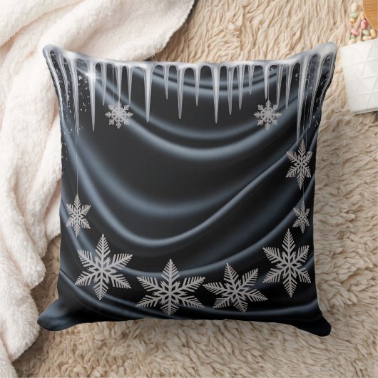 Luxury Holiday Pillow – Snowflake Design クッション (ブランケット)