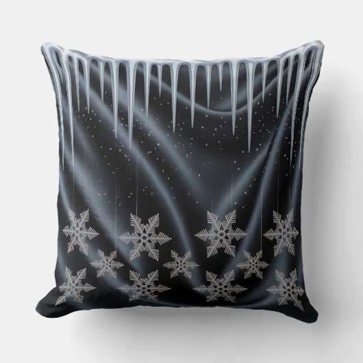 Luxury Holiday Pillow – Snowflake Design クッション (正面)