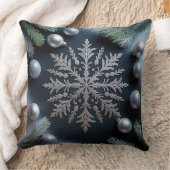 Luxury Holiday Pillow – Snowflake Design クッション (ブランケット)