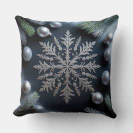 Luxury Holiday Pillow – Snowflake Design クッション