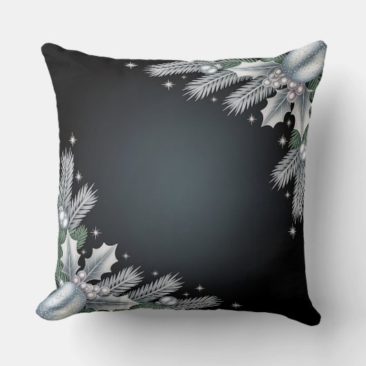 Luxury Holiday Pillow – Snowflake Design クッション (正面)