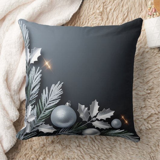 Luxury Holiday Pillow – Snowflake Design クッション (ブランケット)