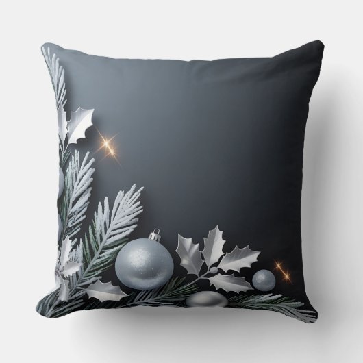 Luxury Holiday Pillow – Snowflake Design クッション (正面)