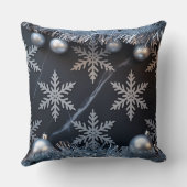 Luxury Holiday Pillow – Snowflake Design クッション (裏面)