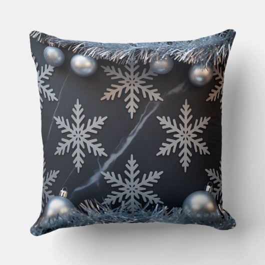 Luxury Holiday Pillow – Snowflake Design クッション (裏面)