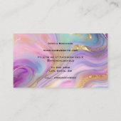 Luxury Holographic Colors Marble & Gold Glitter 名刺 (裏面)