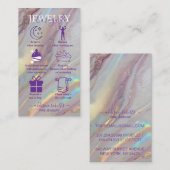 Luxury Holographic Glam Design Jewelry Care 名刺 (正面/裏面)