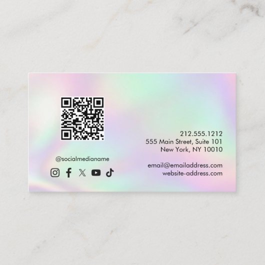 Luxury Holographic Med Spa Injector 名刺 (裏面)