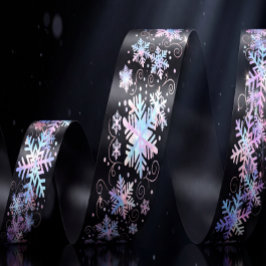 Luxury Holographic Snowflake Christmas Collection サテンリボン