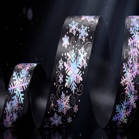Luxury Holographic Snowflake Christmas Collection サテンリボン