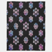 Luxury Holographic Snowflake Christmas Collection  フリースブランケット (正面)