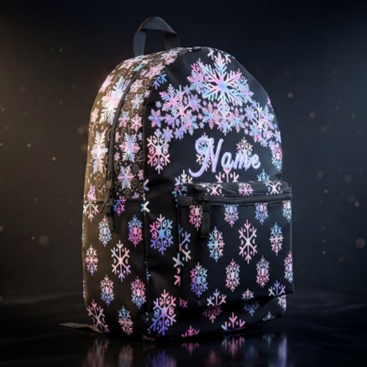 Luxury Holographic Snowflake Christmas Collection プリントバックパック