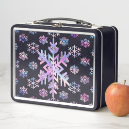 Luxury Holographic Snowflake Christmas Collection メタルランチボックス
