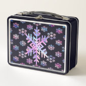 Luxury Holographic Snowflake Christmas Collection メタルランチボックス (正面)