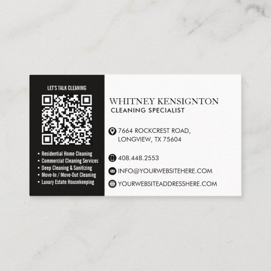 Luxury Home Cleaning Monogram Photo Card 名刺 (裏面)