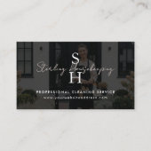 Luxury Home Cleaning Monogram Photo Card 名刺 (正面)