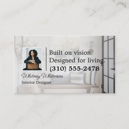 Luxury Home Interior Design Stylist Photo Qr Code 名刺 (正面)