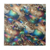 Luxury Home | Rainbow Coastal Ocean Waves タイル (正面)