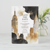 Luxury Iconic NY Buildings Cityscape Glitter  セーブザデート (スタンド正面)