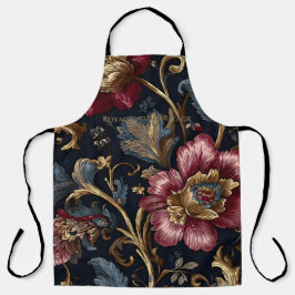 Luxury Indian Floral Apron Vintage Royal エプロン