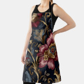 Luxury Indian Floral Apron Vintage Royal エプロン (インサイチュ)