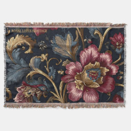 Luxury Indian Floral Blanket Vintage Royal スローブランケット