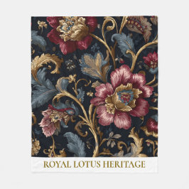 Luxury Indian Floral Fleece Blanket Vintage Royal フリースブランケット