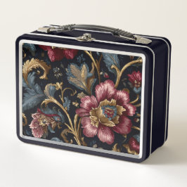 Luxury Indian Floral Metal Lunch Box Vintage Royal メタルランチボックス