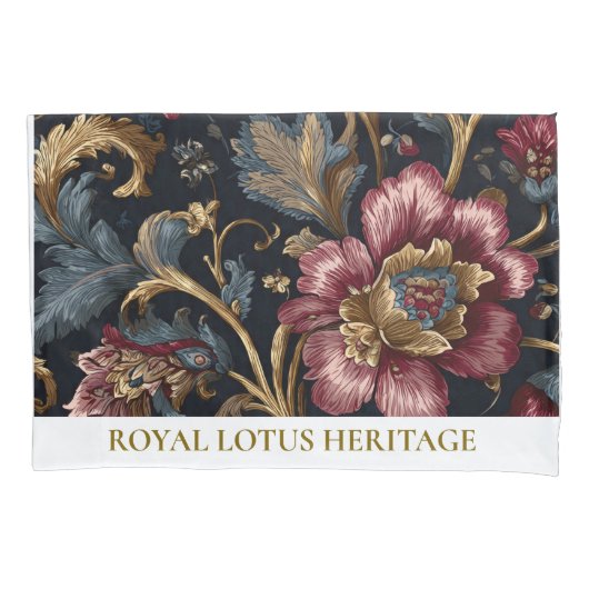 Luxury Indian Floral Pillowcase Vintage Royal 枕カバー (正面)
