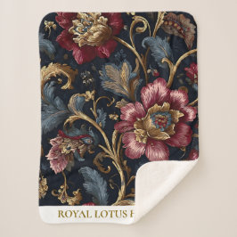 Luxury Indian Floral Sherpa Blanket Vintage Royal シェルパブランケット