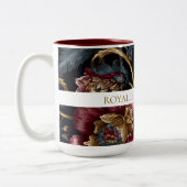 Luxury Indian Floral Vintage Royal ツートーンマグカップ (左)