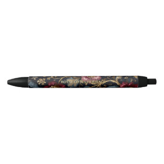 Luxury Indian Floral Vintage Royal 黒ボールペン