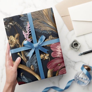 Luxury Indian Floral Wrapping Paper Vintage Royal ラッピングペーパー