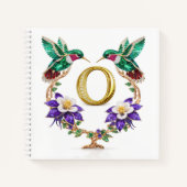Luxury Initial O Monogram Hummingbird Jeweled ノートブック (正面)