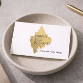 Luxury Interior Designer Gold Abstract Logo White 名刺