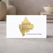 Luxury Interior Designer Gold Abstract Logo White 名刺