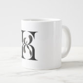 Luxury Interlocking Initials Monogram Elegant Seri ジャンボコーヒーマグカップ (正面右)