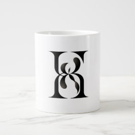 Luxury Interlocking Initials Monogram Elegant Seri ジャンボコーヒーマグカップ